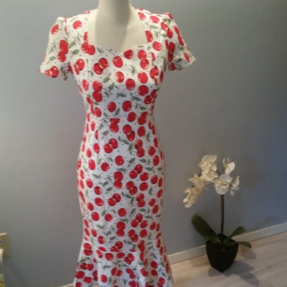 amika Dresses & Skirts - Cherry print midi dress NWT
